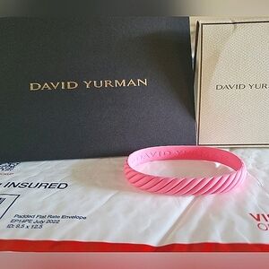 🌟 NWT David Yurman Limited Edition 10mm Pink Bracelet [M] w/ DY Ring Sizer